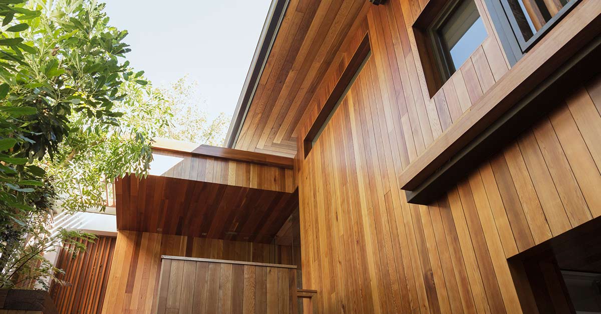 home with wooden siding